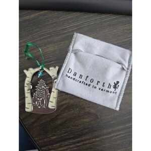 Danforth Pewter 2019 Wonderland Christmas Ornament Birch Tree Deer Vermont Made